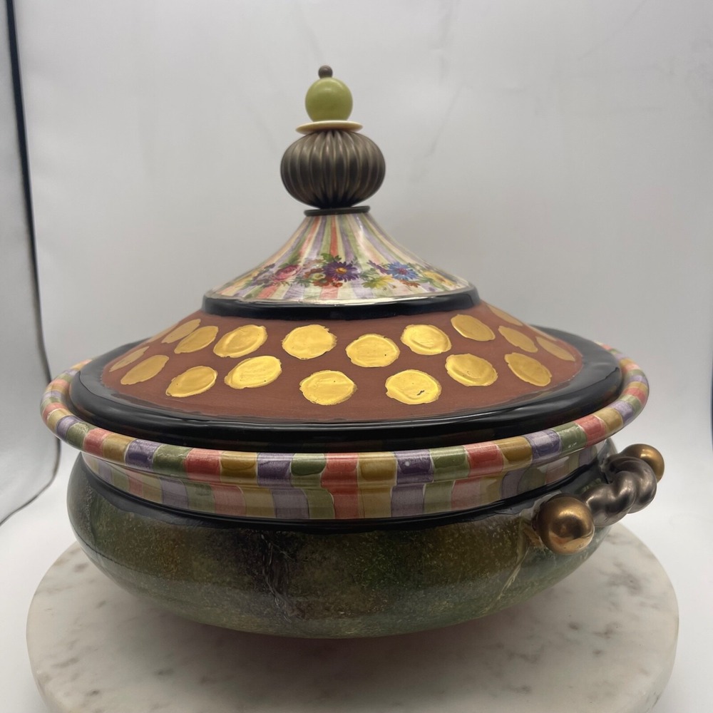 Rare! Mackenzie-Childs Piece De Resistance Lidded‎ Tureen Wonderful Condition - Picture 6 of 13